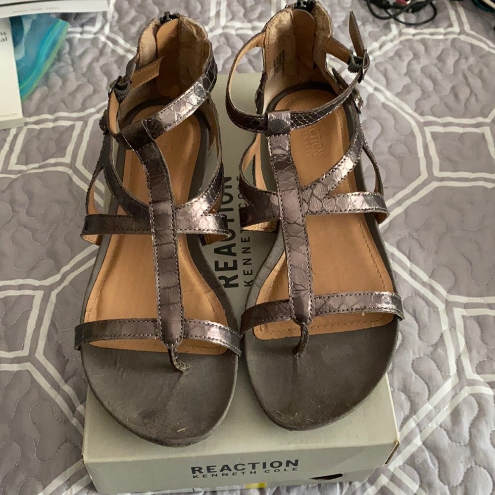 Kenneth Cole pewter sandals
